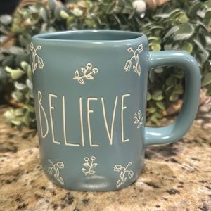 Rare HTF Rae Dunn Believe MUG w/Flowers